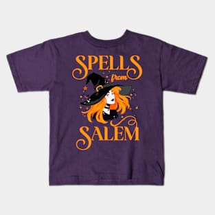 Halloween witch spells from salem sexy hat costume Kids T-Shirt